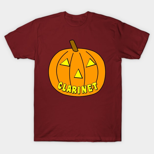 Clarinet Halloween Pumpkin T-Shirt by Barthol Graphics